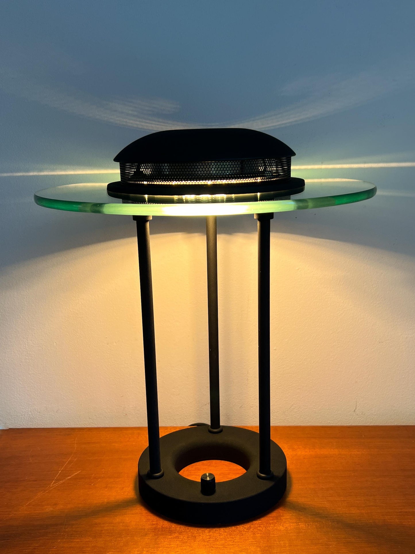 Vintage Saturn Banker's Desk Lamp by Robert Sonneman | Space Age Style, 1980s