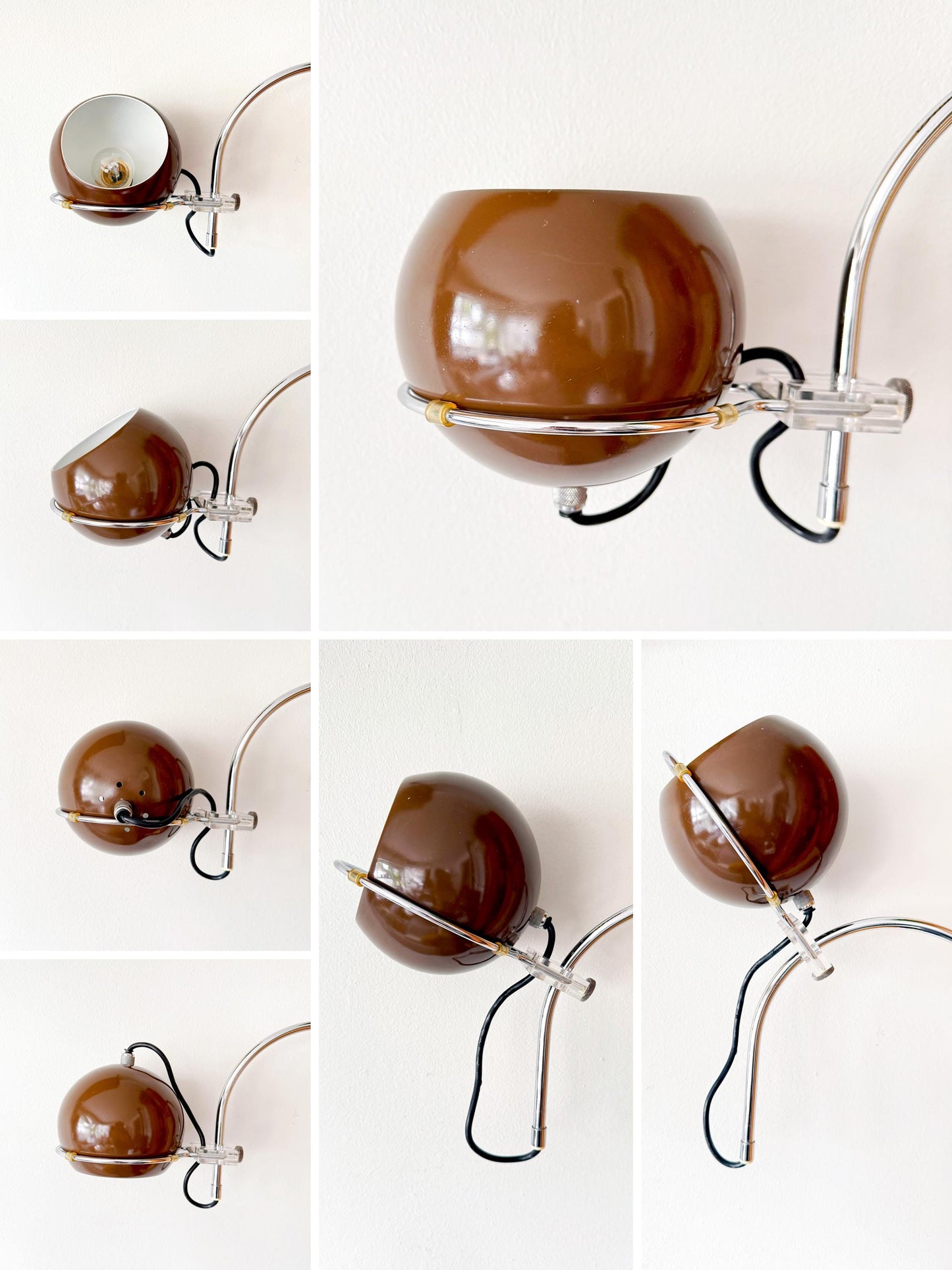 Vintage Mushroom Arc Wall Lamp by Gepo | Space Age, 1960/70s