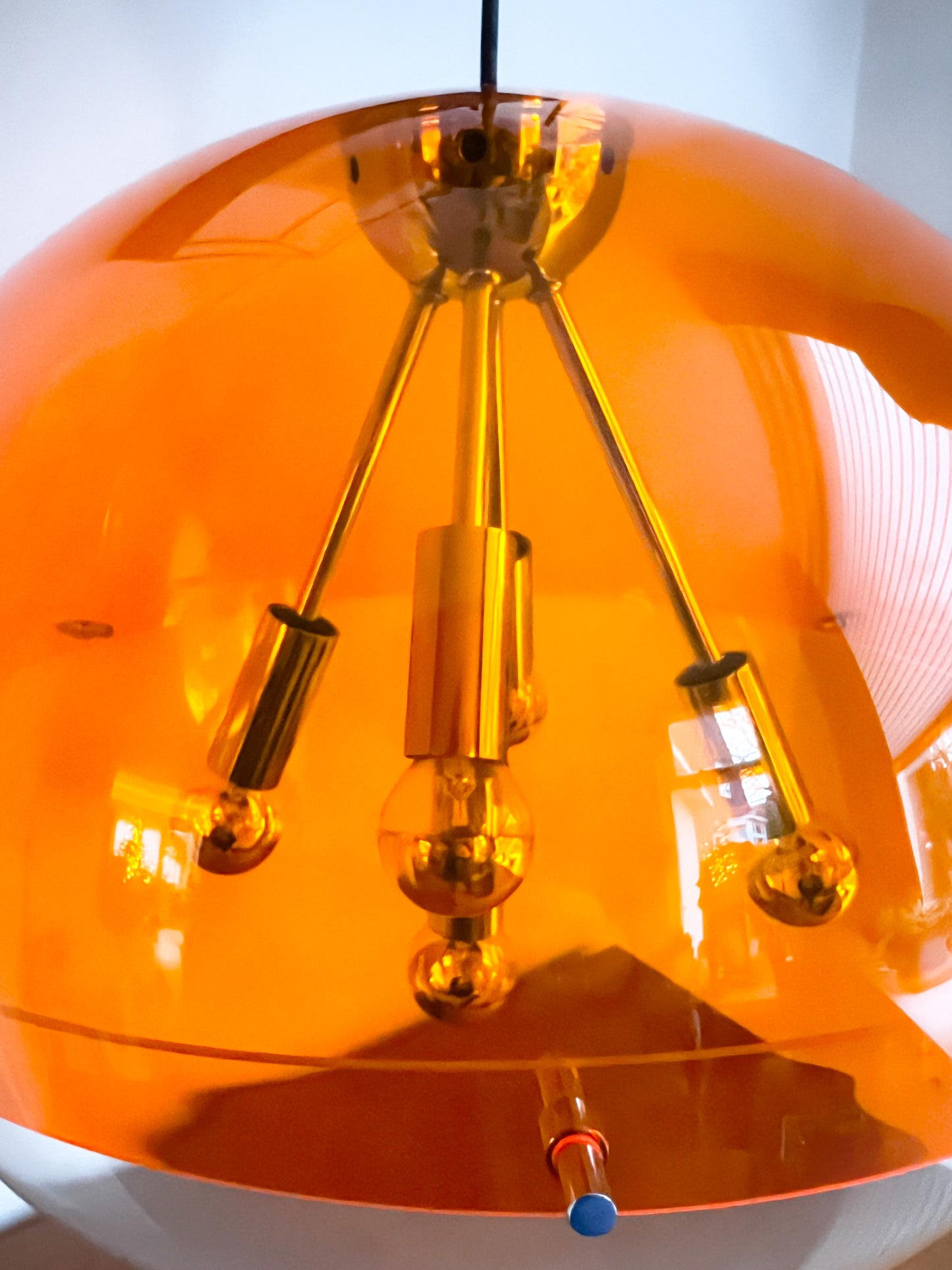 Vintage XL Sphere Pendant Lamp Attributed to RAAK Amsterdam | Mid-Century Space Age, 1970s