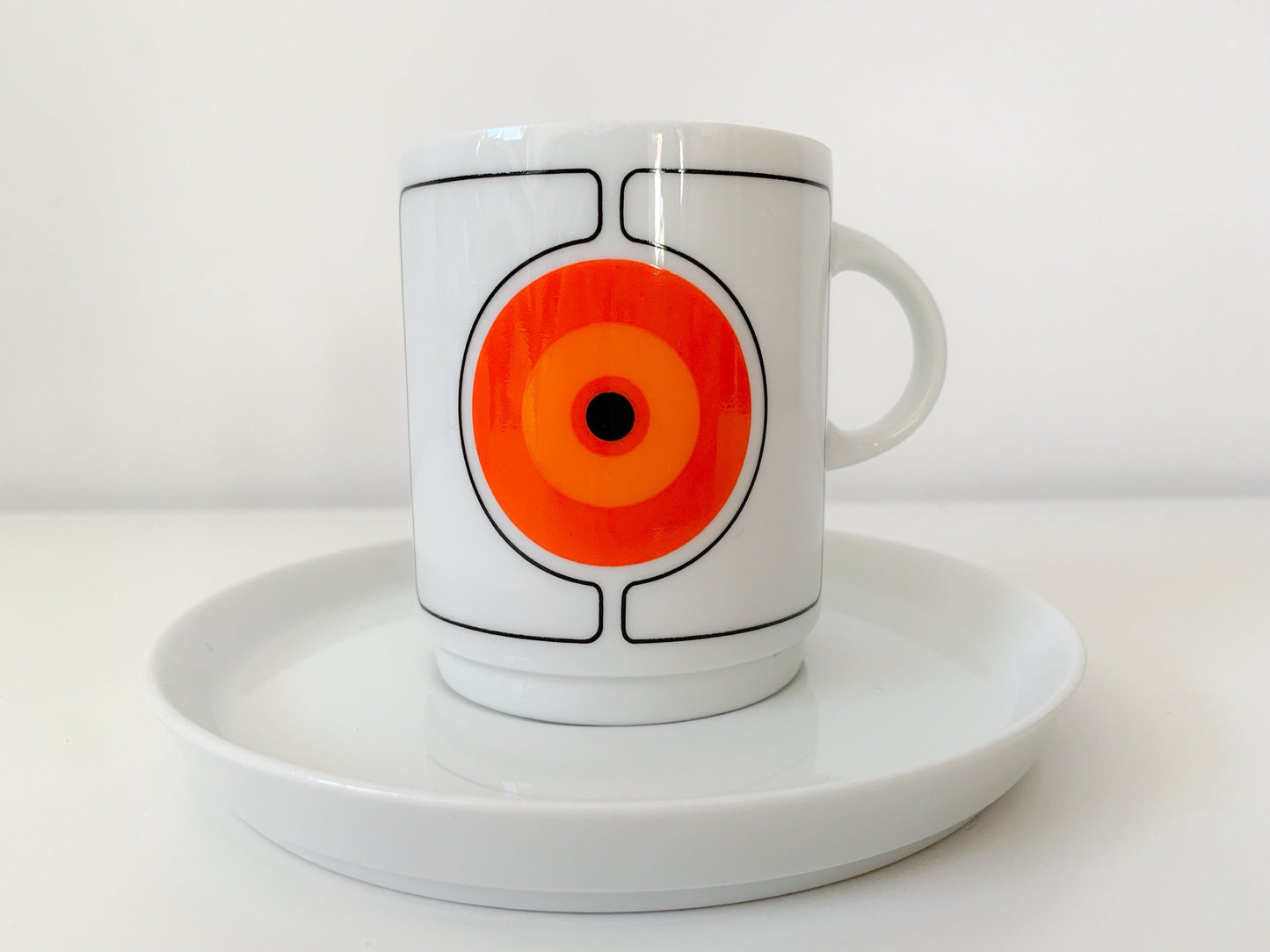 Vintage Thomas Rosenthal Eclipse 2x coffee / espresso cup + saucer | Mid-Century, 1970s