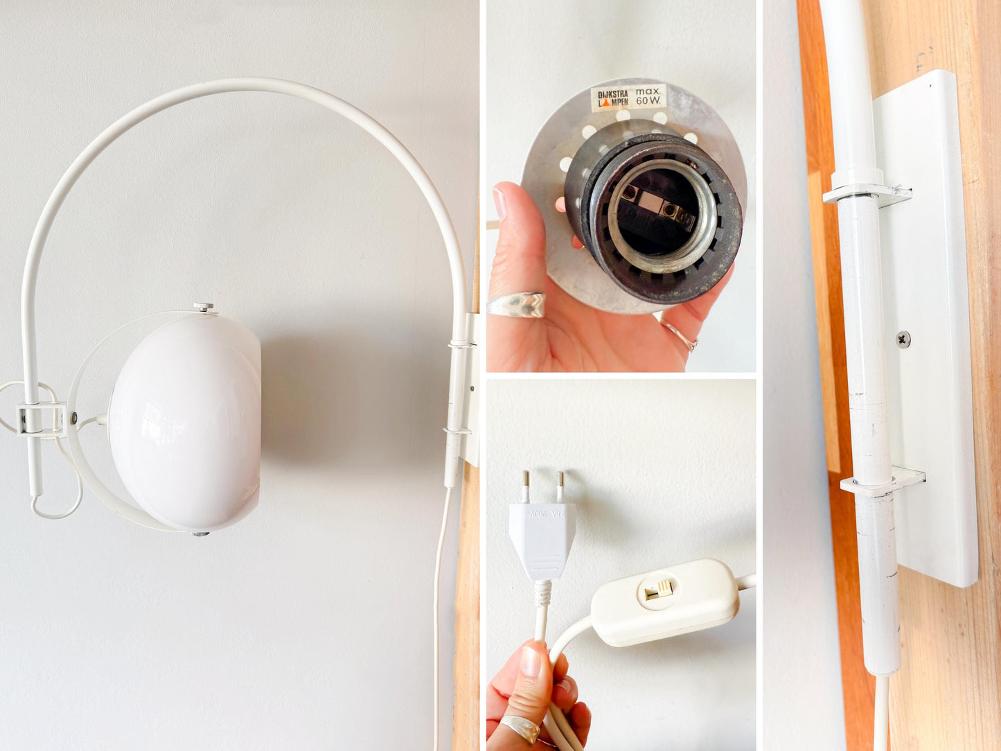 Dijkstra Mushroom Arc Wall Lamp | Mid-Century Space Age, 1970s