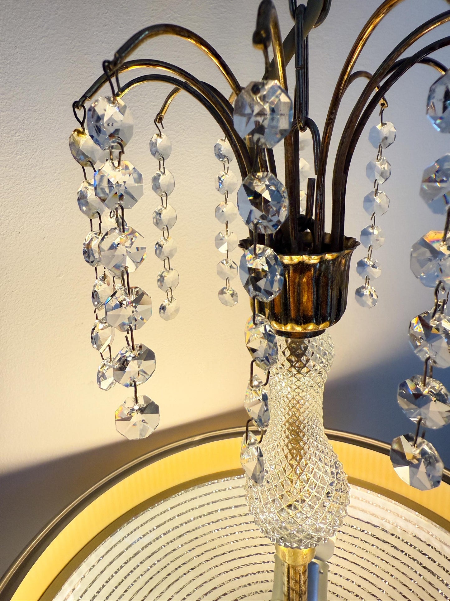 Vintage Brass and Glass Pendant | Mid-Century