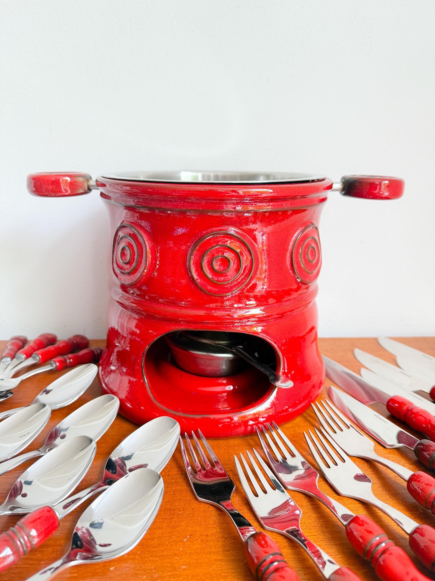 Vintage Wilkens Tirol Cutlery Set with Fondue Pot | Mid-Century, 1970s