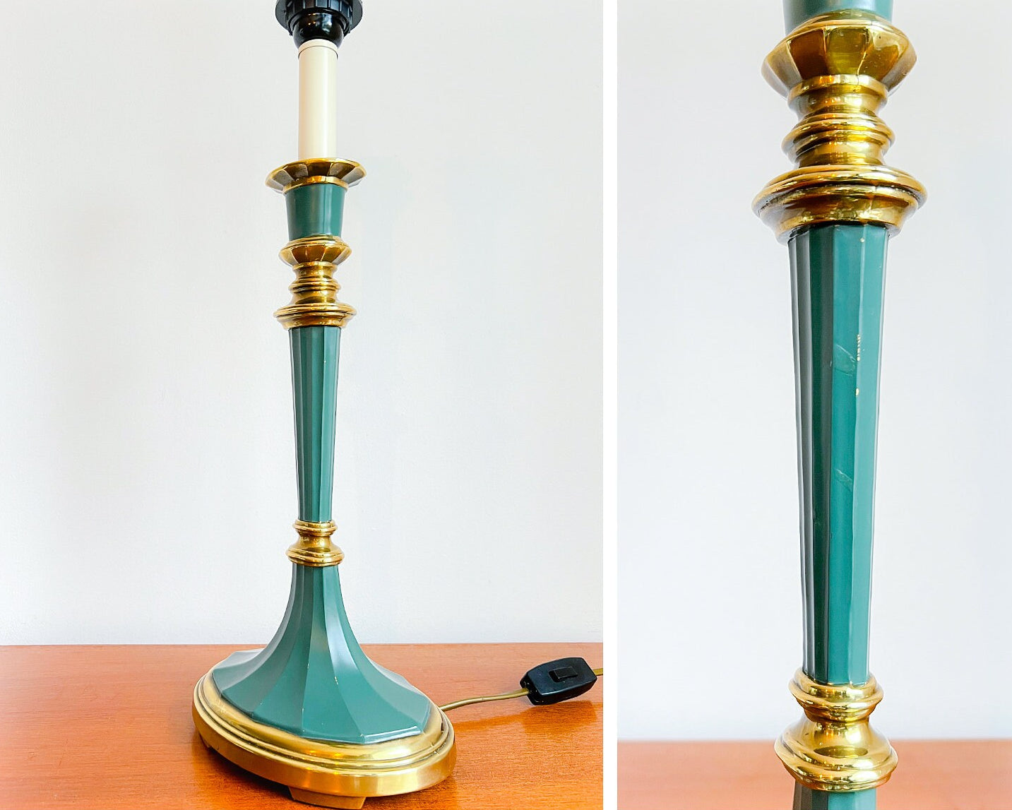 Vintage XL Brass Table Lamp by Kullmann | Mid-Century Empire Style, 1970s