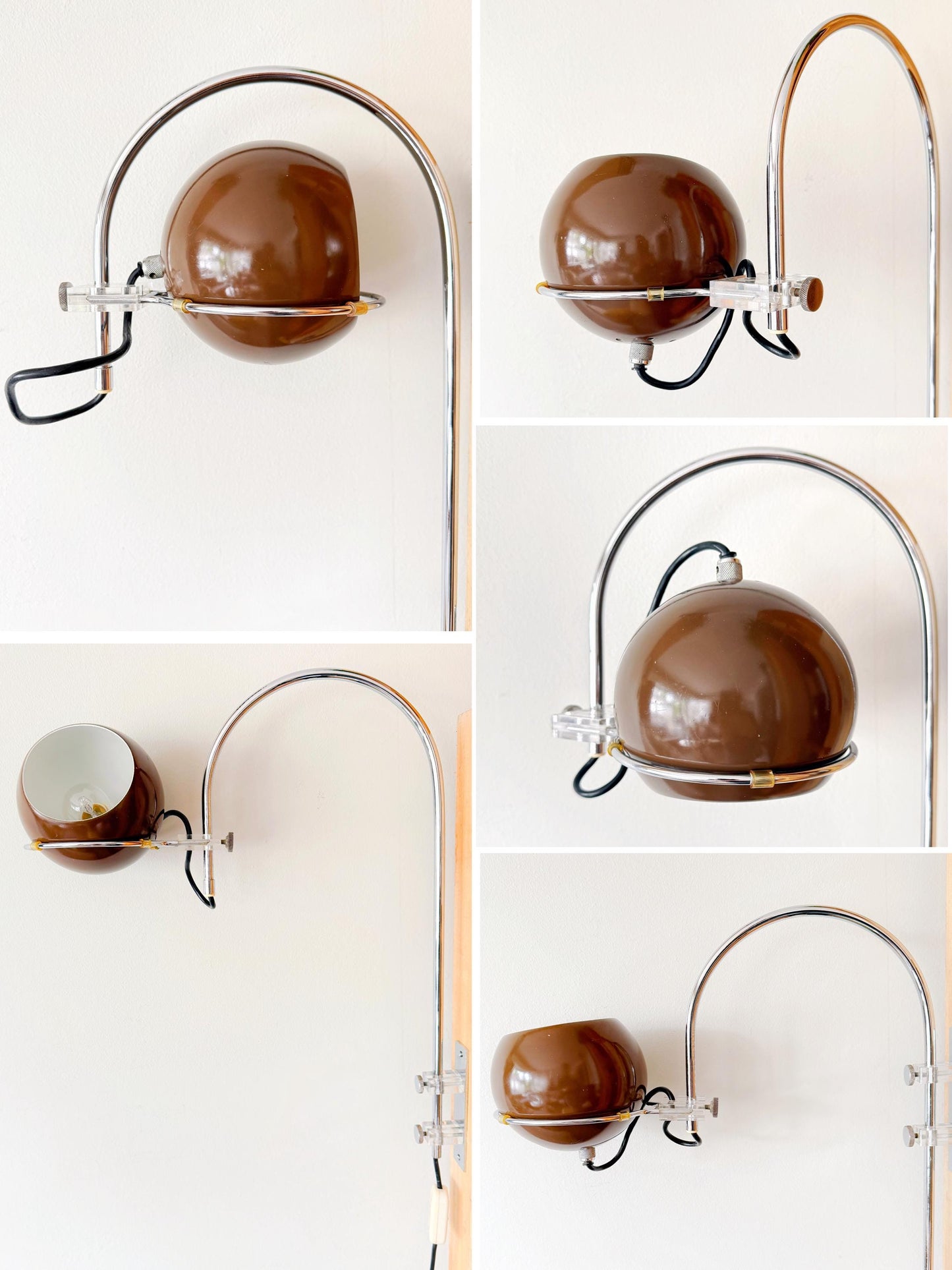 Vintage Mushroom Arc Wall Lamp by Gepo | Space Age, 1960/70s