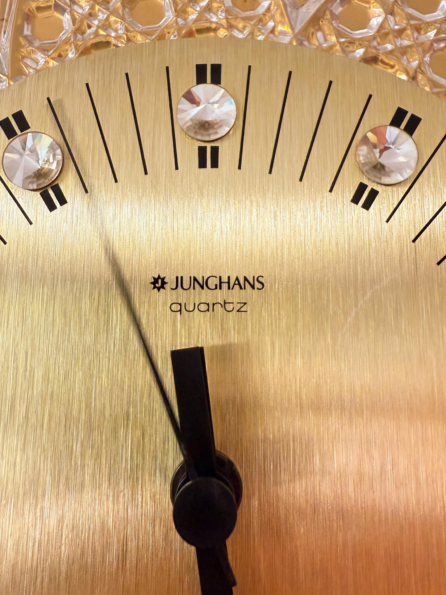 Junghans & Joska Waldglashütte 24 KT Gold Plated Wall Clock | Mid-Century Modern, 1960-70s