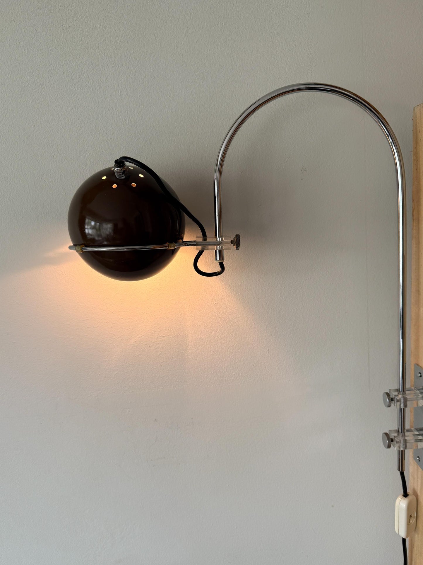 Vintage Mushroom Arc Wall Lamp by Gepo | Space Age, 1960/70s