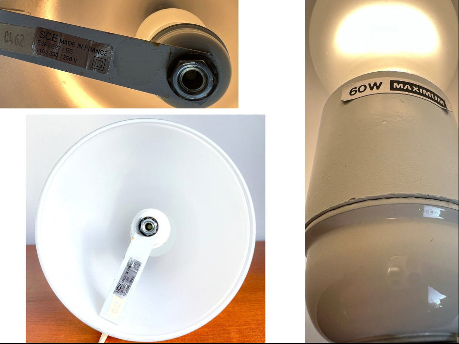 Vintage Glass Teepee Table Lamps by ILU Design & SCE France | Space-Age Minimalist, 1980s