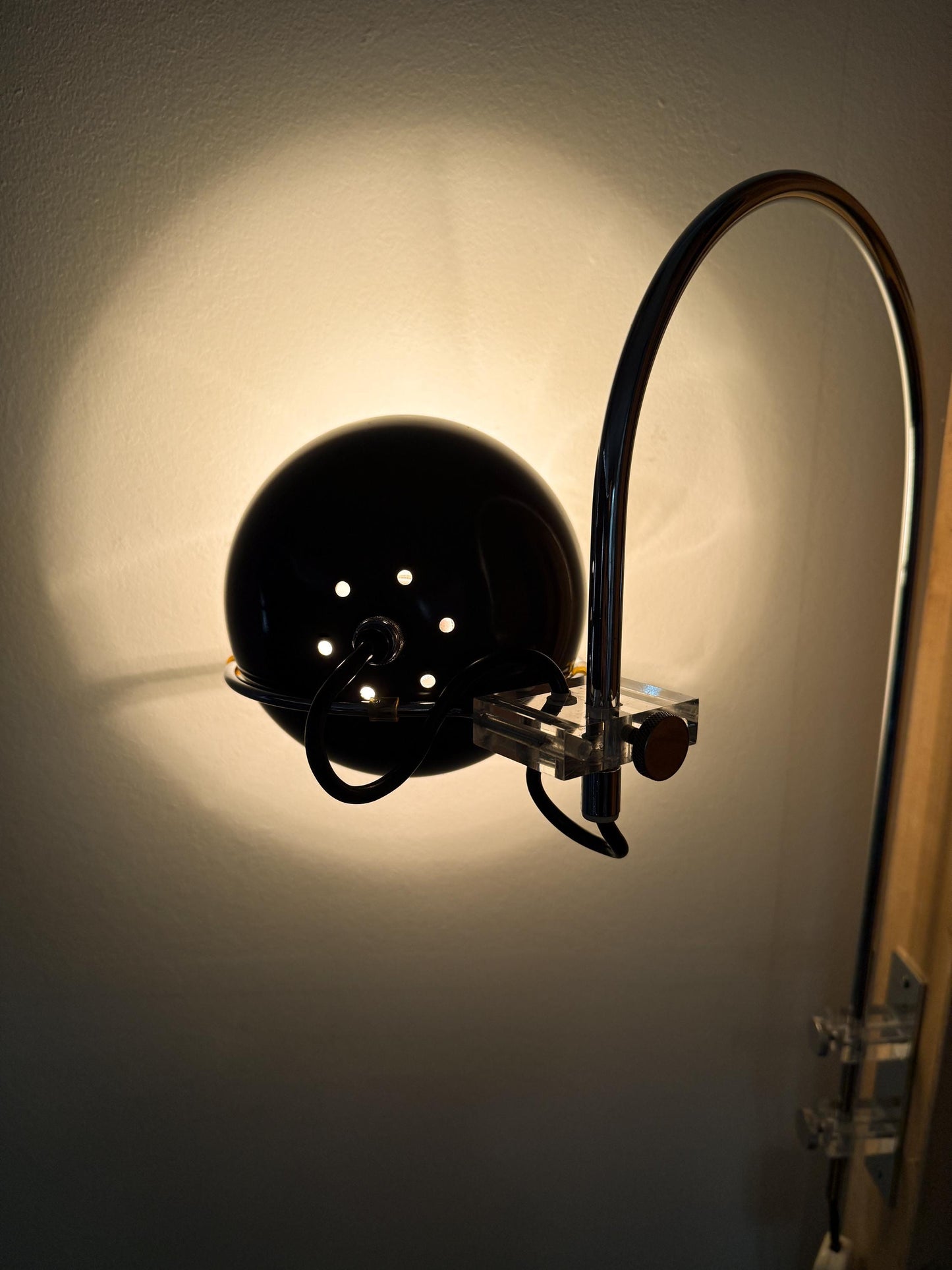 Vintage Mushroom Arc Wall Lamp by Gepo | Space Age, 1960/70s