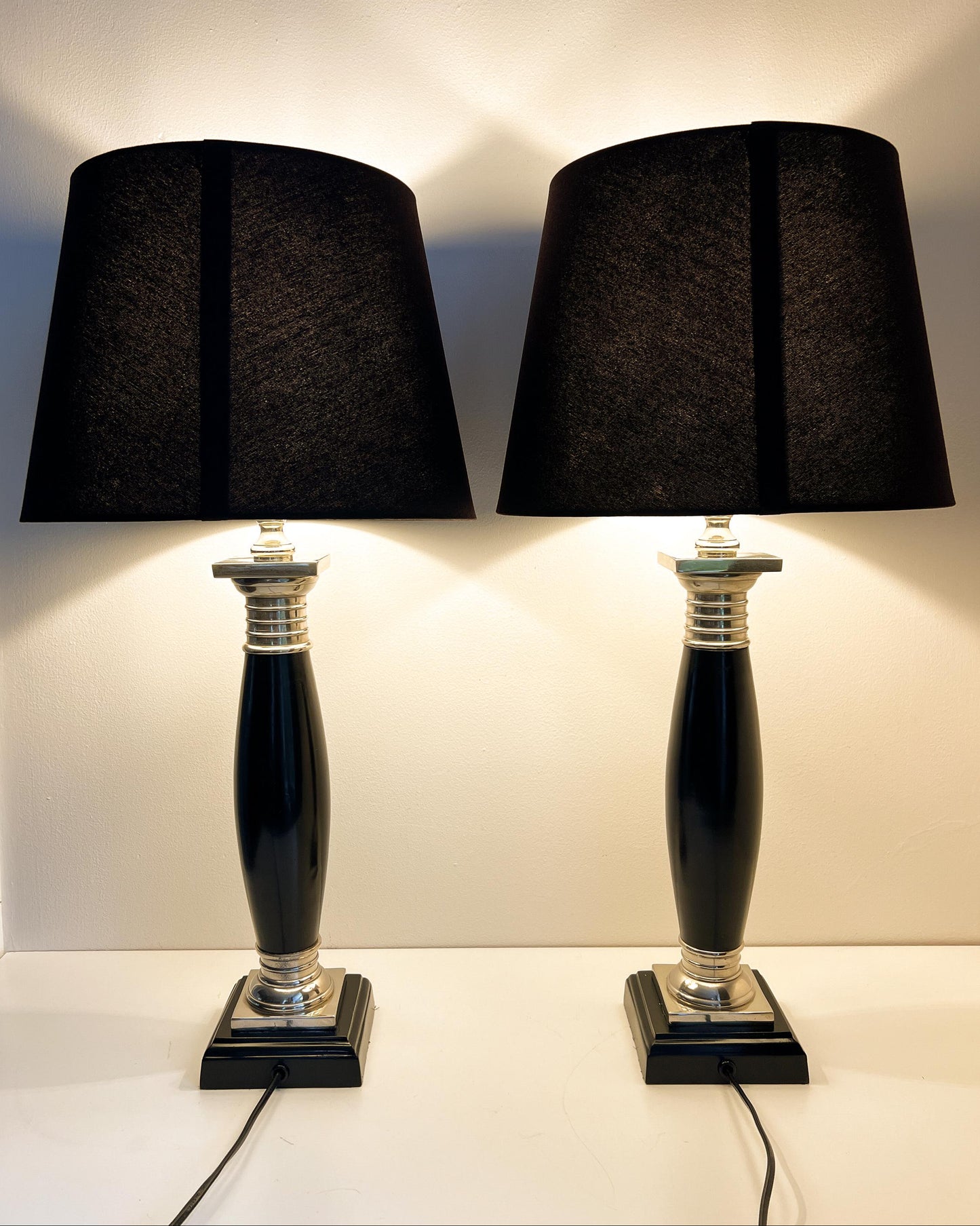 Pair of XXL Vintage Table Lamps by Colmore | Hollywood Regency / Empire Style