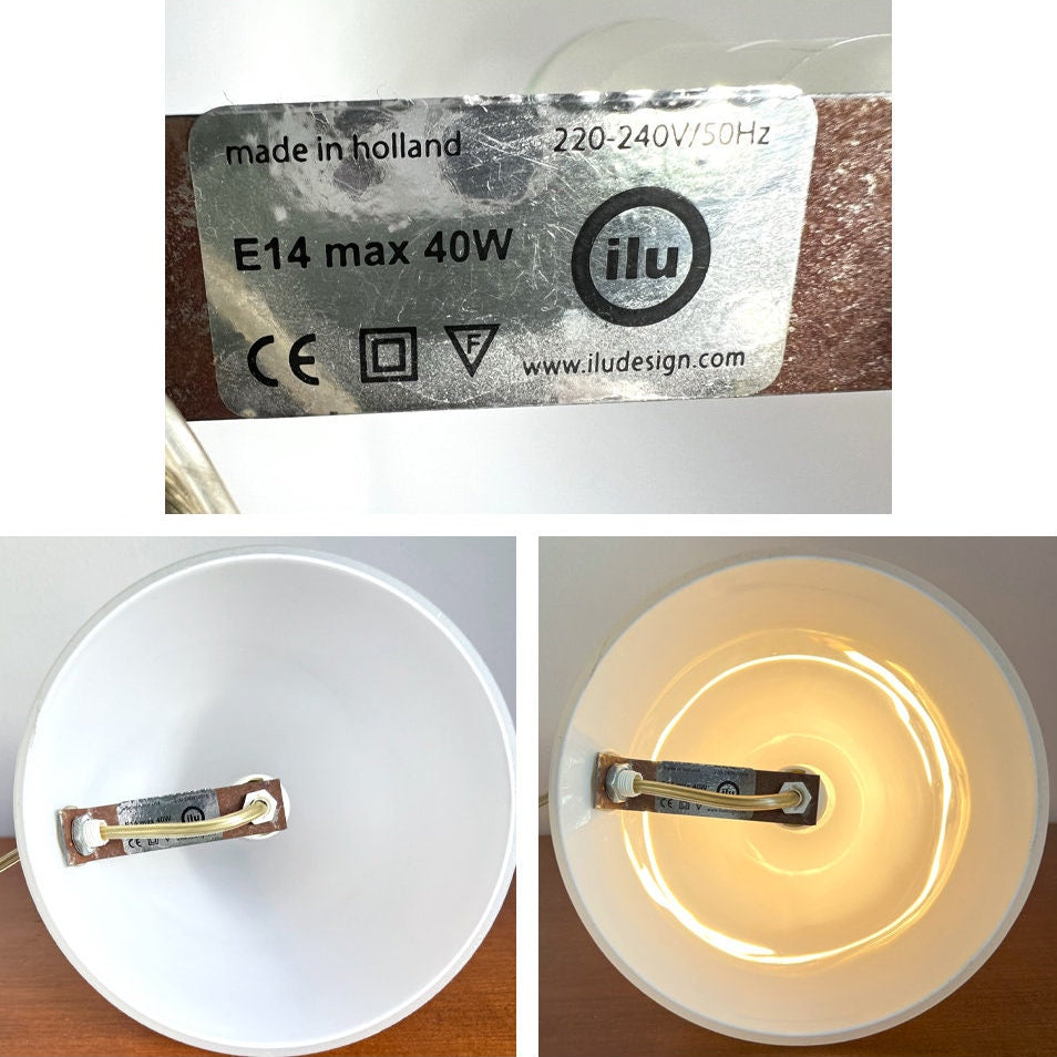 Vintage Glass Teepee Table Lamps by ILU Design & SCE France | Space-Age Minimalist, 1980s