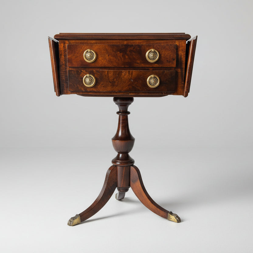 Antique Pembroke Side Table with Brass Claw Legs | Classic, Early 20th century