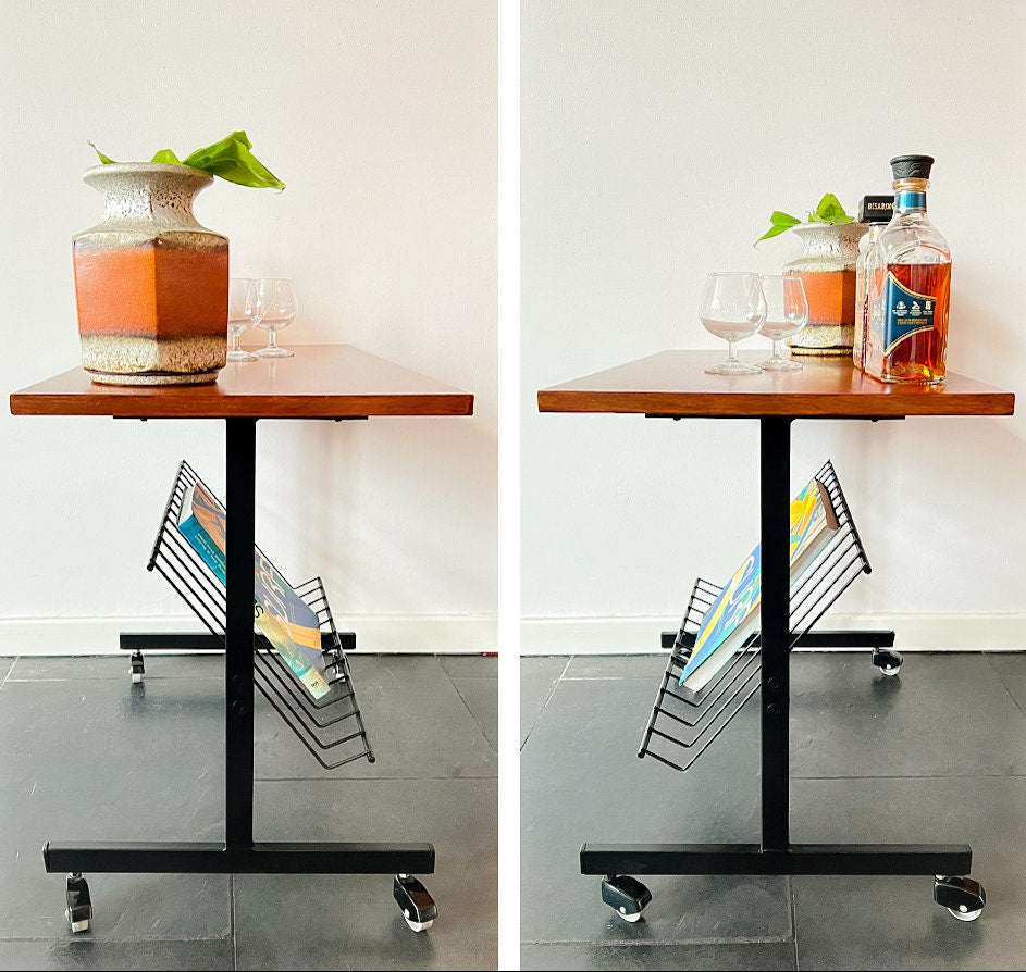 Vintage Mid-Century Wheeled TV Table / Trolley | Mid-Century Modern, 1960-70s