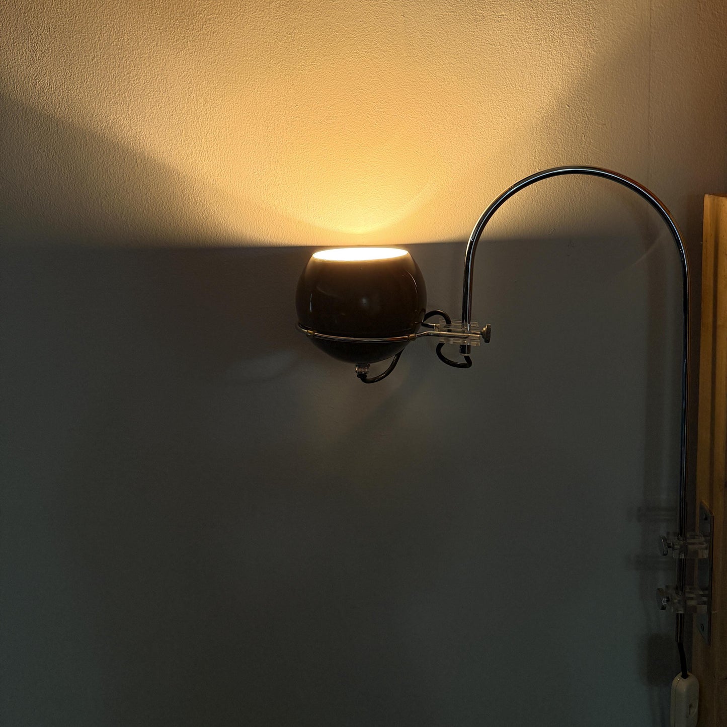 Vintage Mushroom Arc Wall Lamp by Gepo | Space Age, 1960/70s